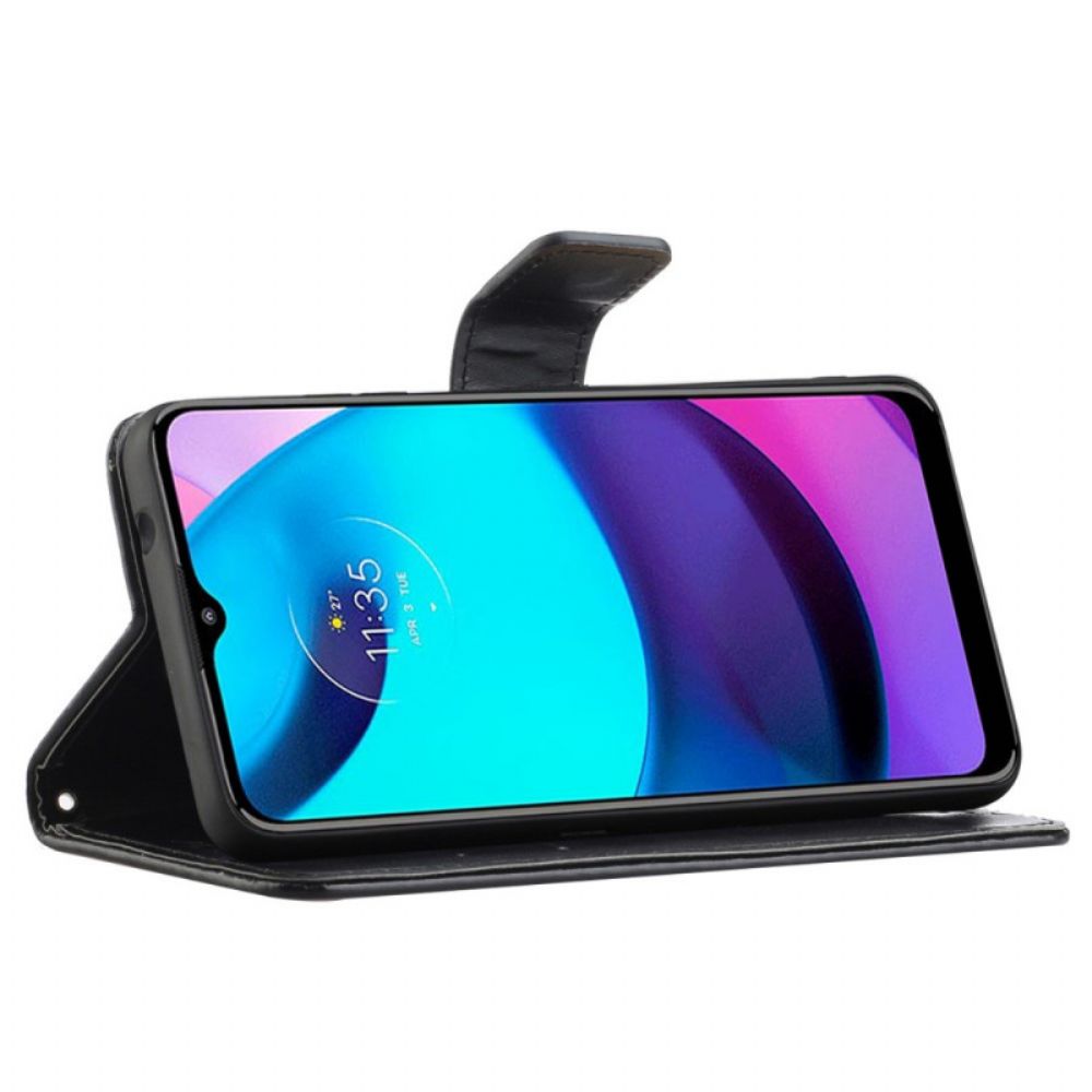 Lederhüllen Für Moto G71 5G Asiatische Schmetterlinge Und Blumen