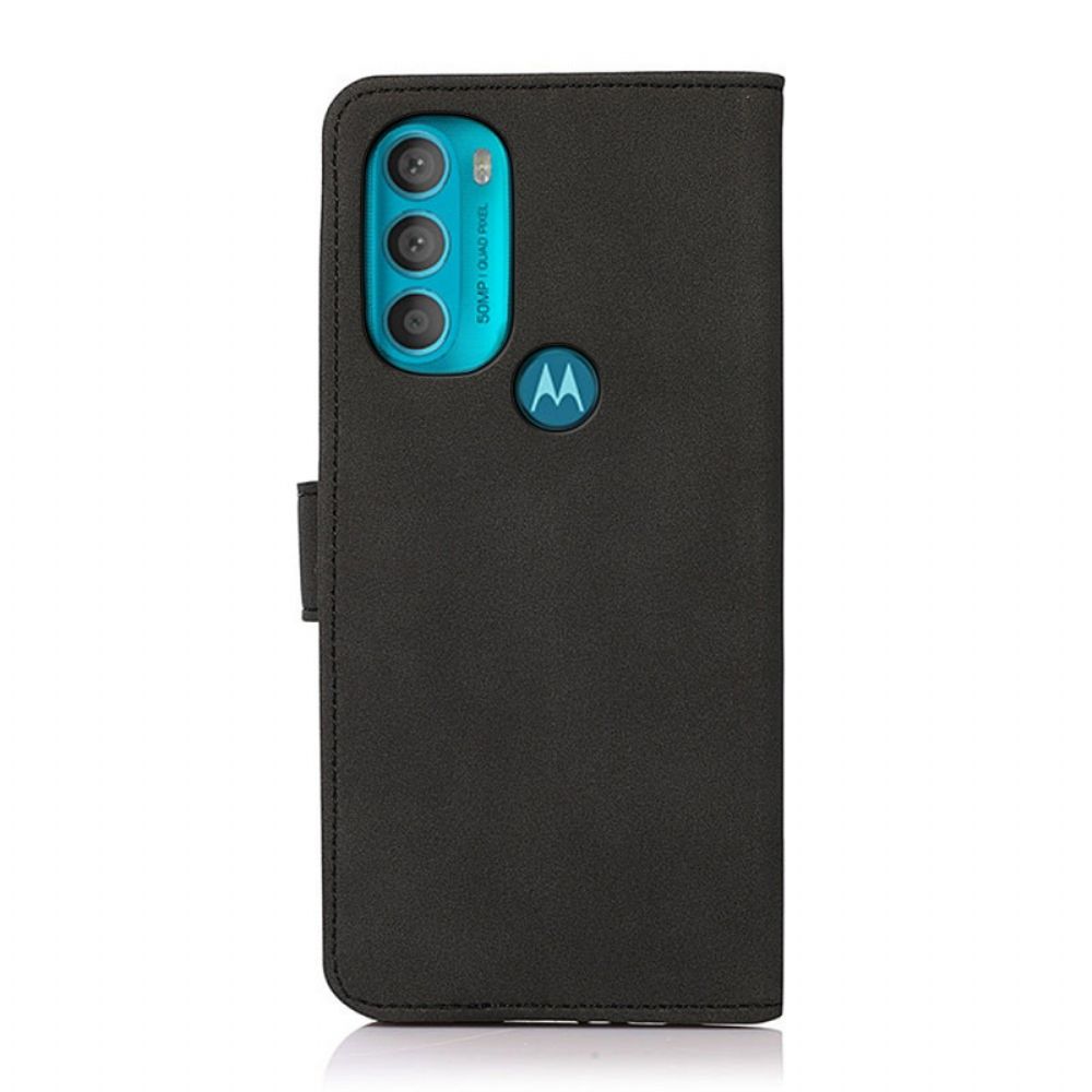 Lederhüllen Für Moto G71 5G Khazneh Modischer Ledereffekt