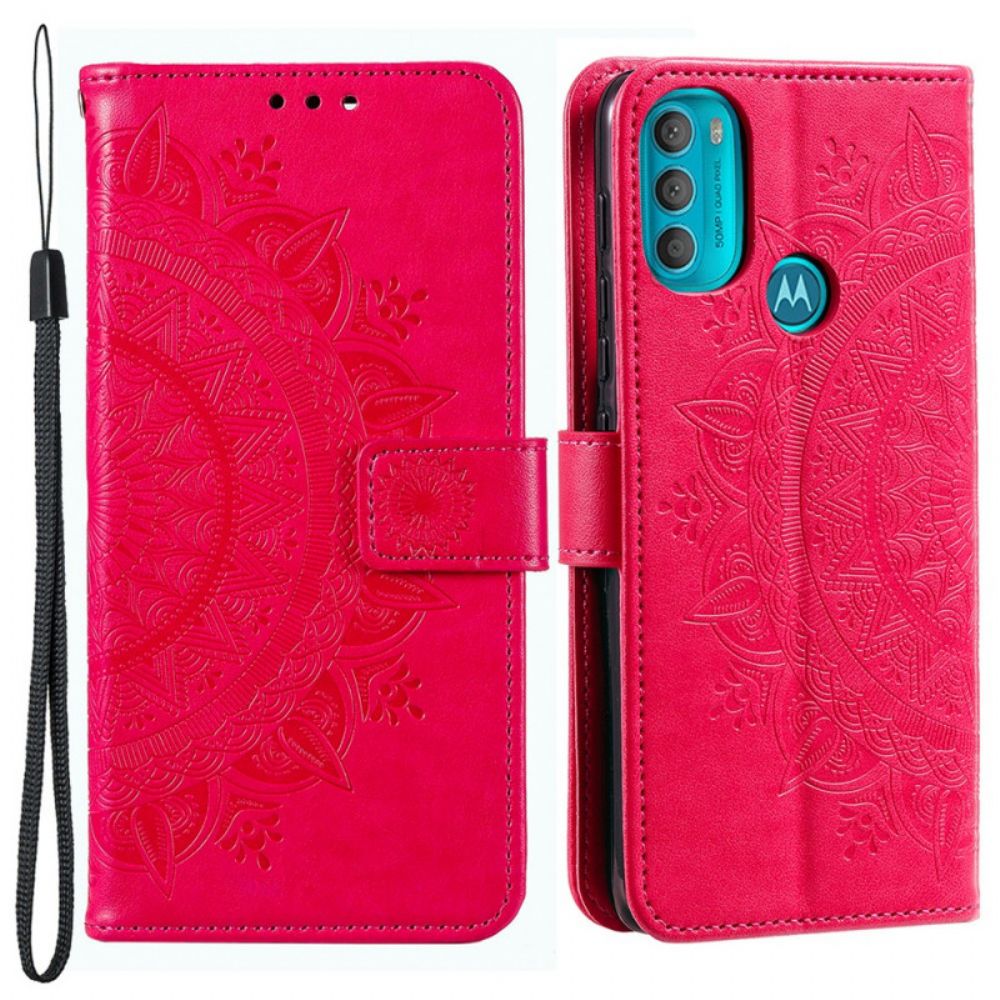 Lederhüllen Für Moto G71 5G Sonnen-mandala
