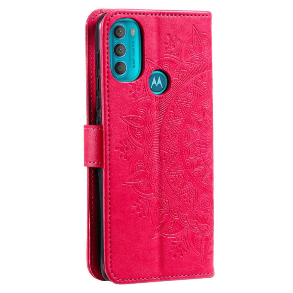 Lederhüllen Für Moto G71 5G Sonnen-mandala