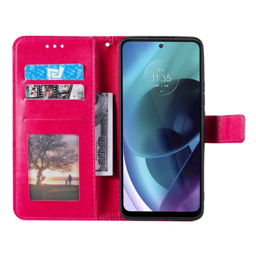 Lederhüllen Für Moto G71 5G Sonnen-mandala