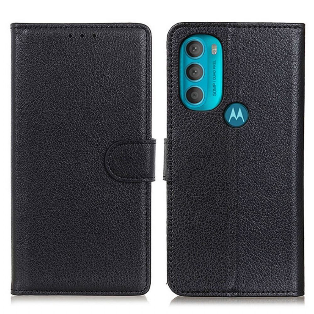 Lederhüllen Für Moto G71 5G Traditionell Litschi