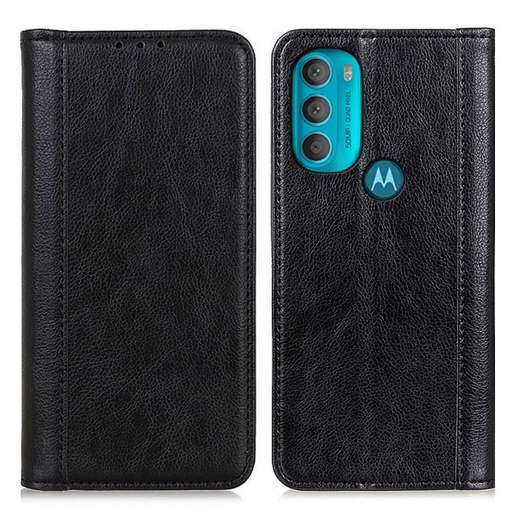 Schutzhülle Für Moto G71 5G Flip Case Elegance Litschi-spaltleder