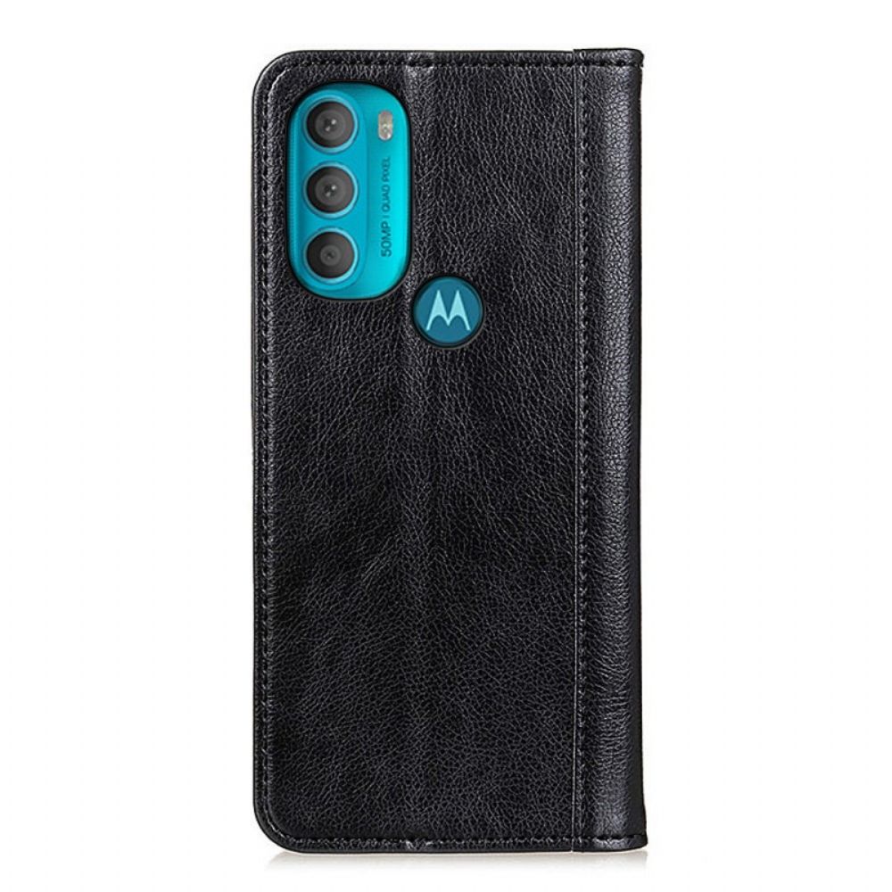 Schutzhülle Für Moto G71 5G Flip Case Elegance Litschi-spaltleder