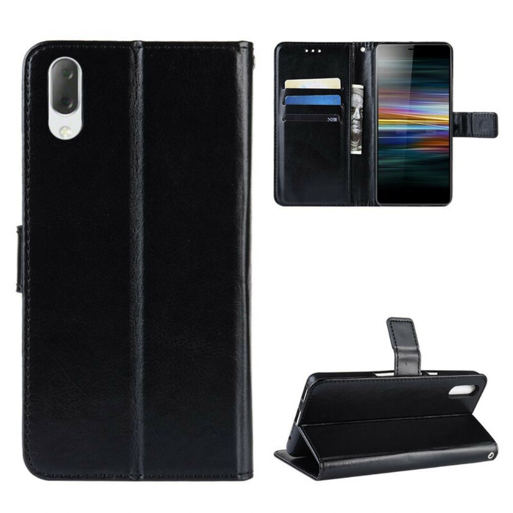Flip Case Für Sony Xperia L3 Utra Kunstleder Mit Riemen