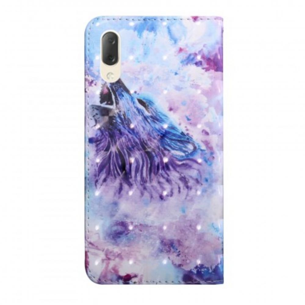 Lederhüllen Für Sony Xperia L3 Aquarell Wolf