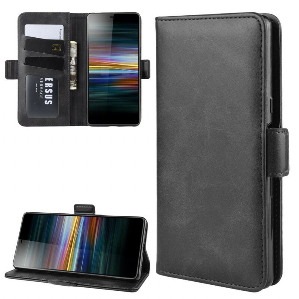 Lederhüllen Für Sony Xperia L3 Flip Case Doppelklappe