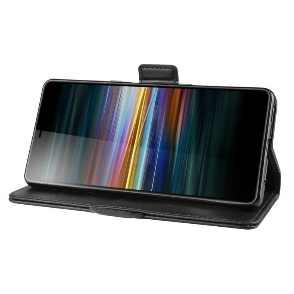 Lederhüllen Für Sony Xperia L3 Flip Case Doppelklappe