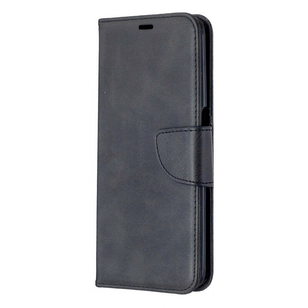 Lederhüllen Für Oppo A72 Flip Case Glatte Schräge Klappe