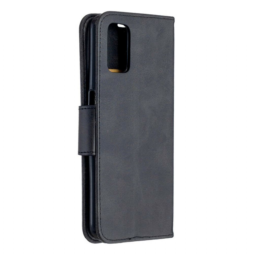 Lederhüllen Für Oppo A72 Flip Case Glatte Schräge Klappe