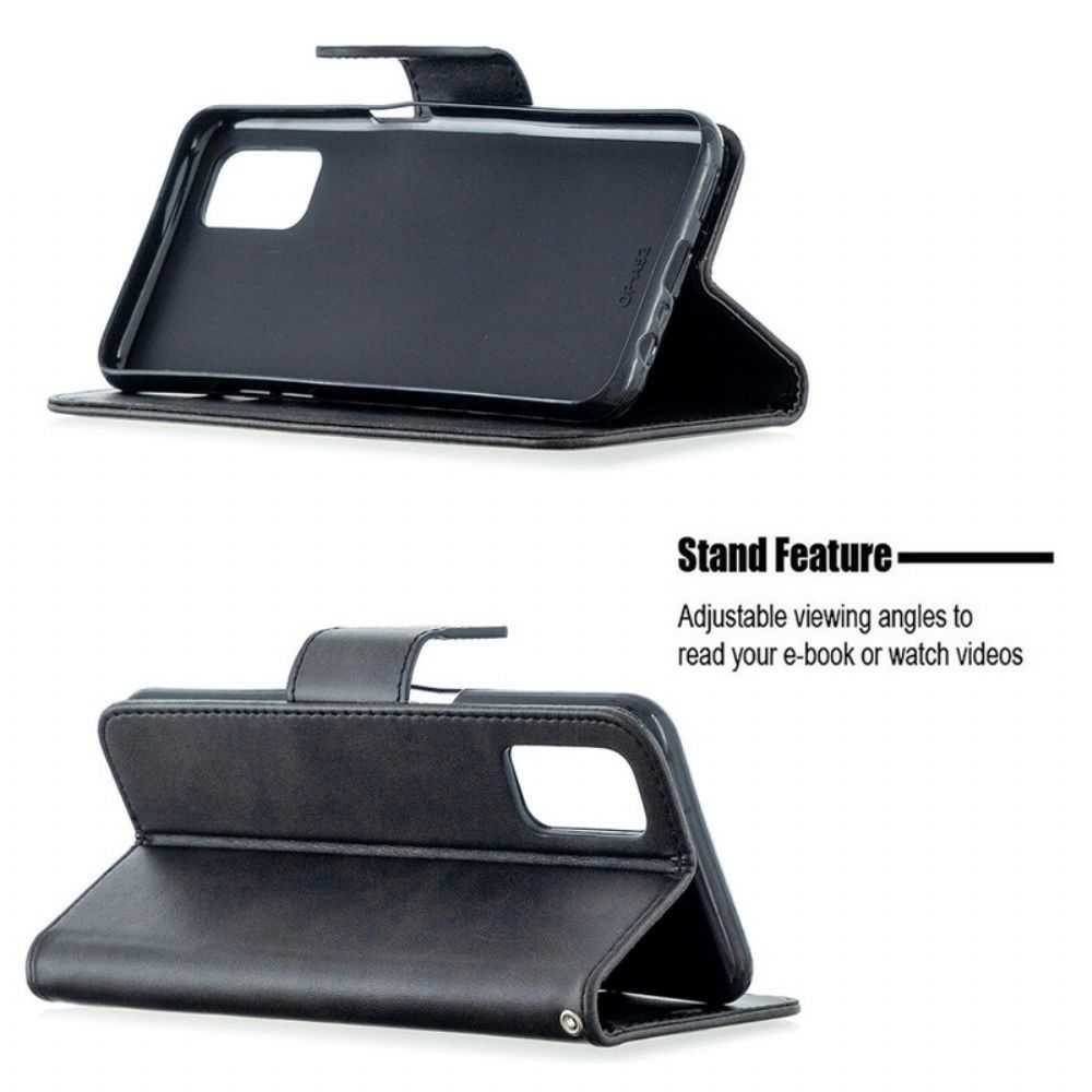 Lederhüllen Für Oppo A72 Flip Case Glatte Schräge Klappe
