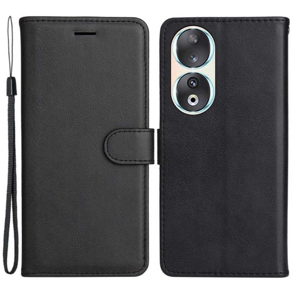 Lederhüllen Für Honor 90 Mit Kordel Glattes Kunstleder Mit Riemen