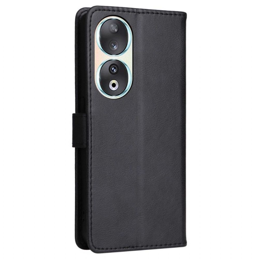 Lederhüllen Für Honor 90 Mit Kordel Glattes Kunstleder Mit Riemen