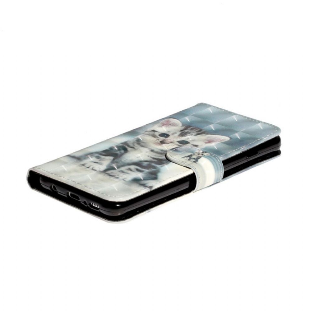 Flip Case Für Samsung Galaxy S10 Plus Mit Kordel Lichtflecken Riemenkätzchen