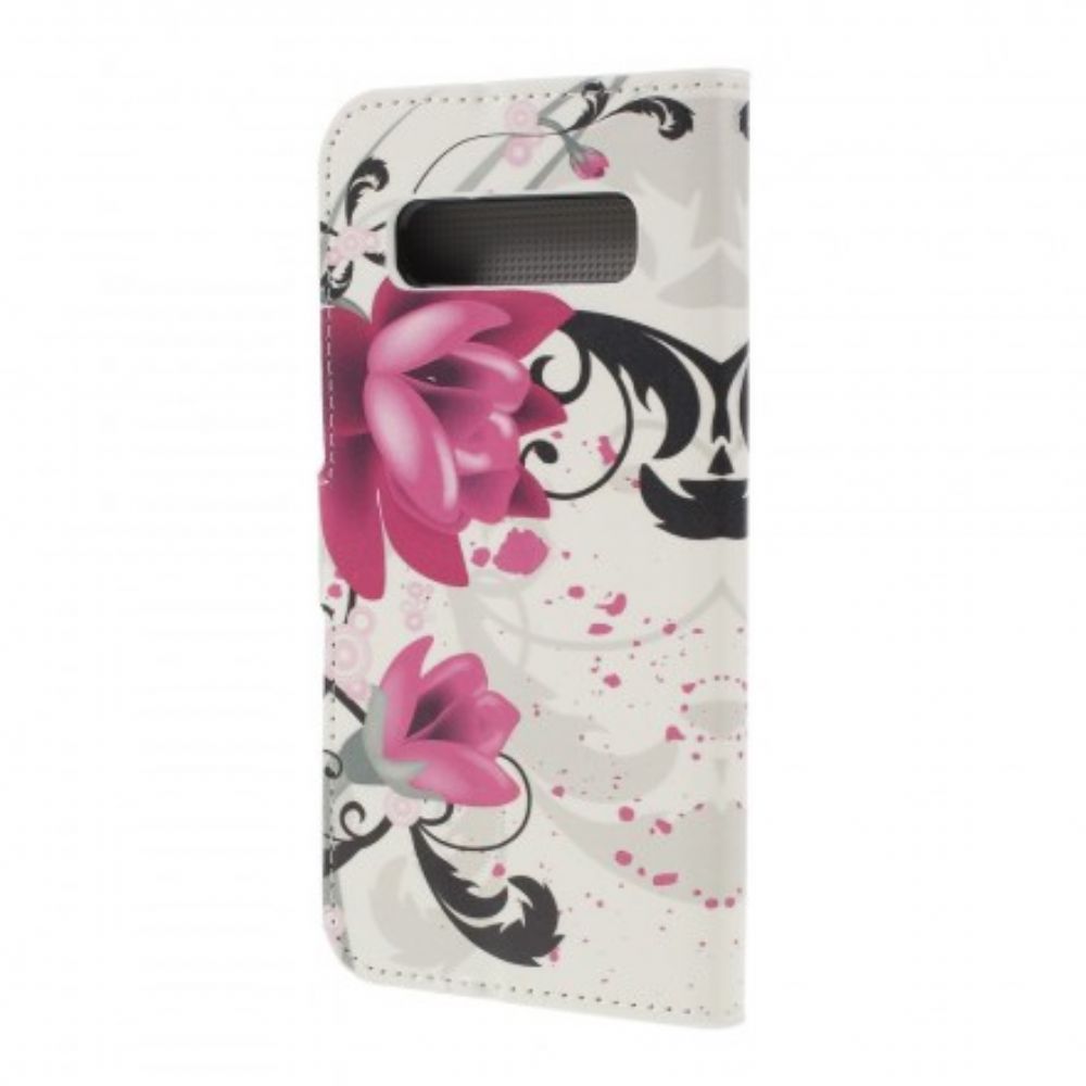 Flip Case Für Samsung Galaxy S10 Plus Schmetterlinge Und Blumen