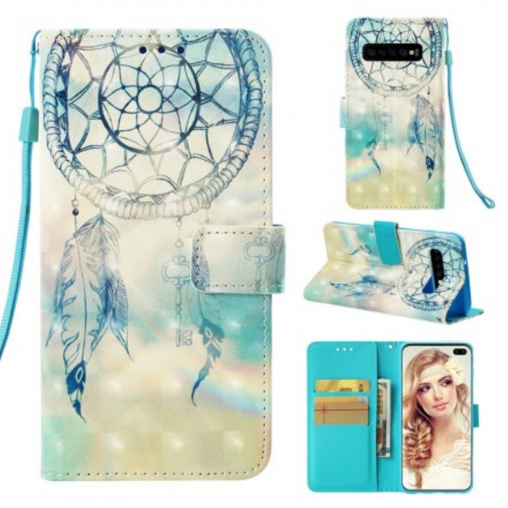 Flip Case Für Samsung Galaxy S10 Plus Wasserfarbener Traumfänger