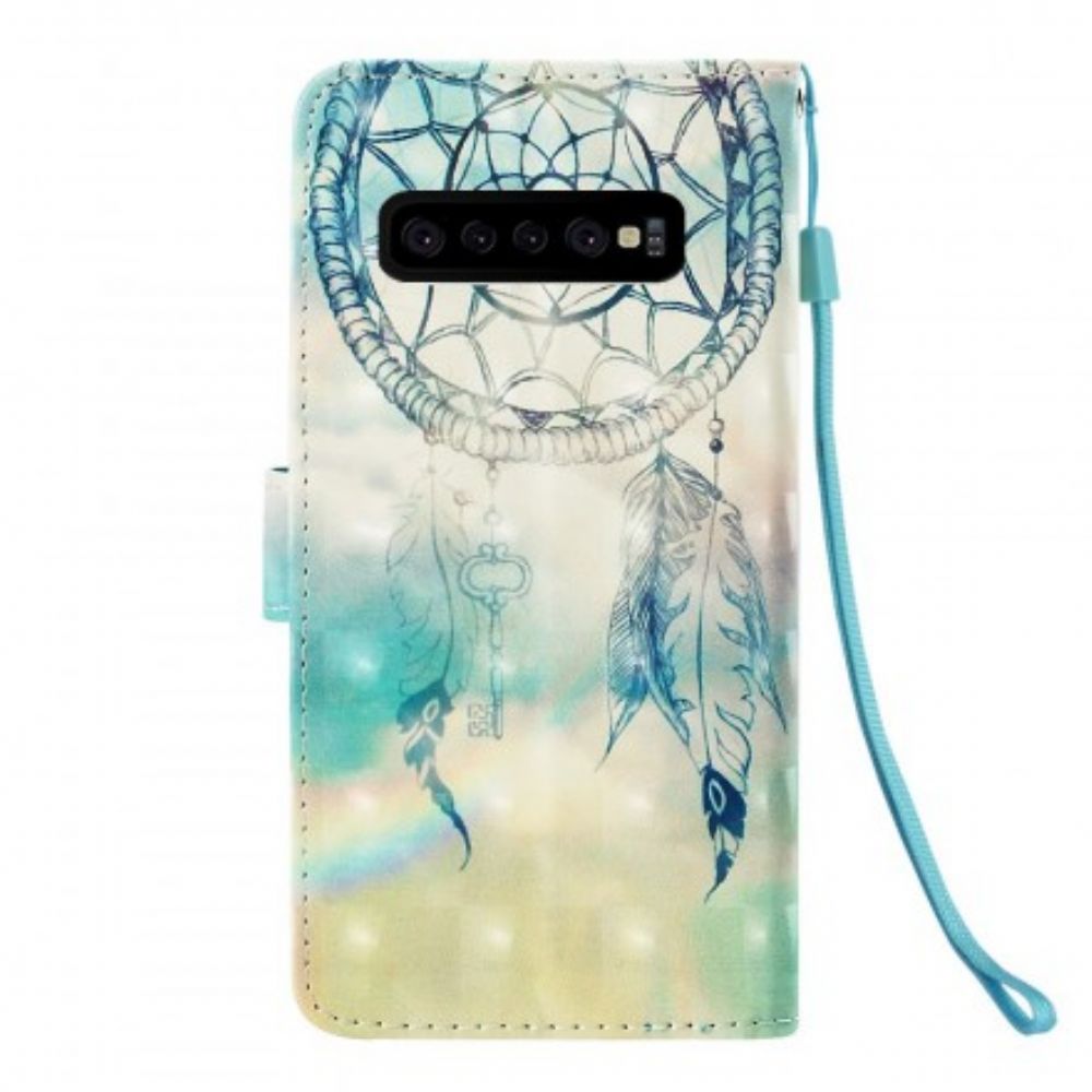 Flip Case Für Samsung Galaxy S10 Plus Wasserfarbener Traumfänger