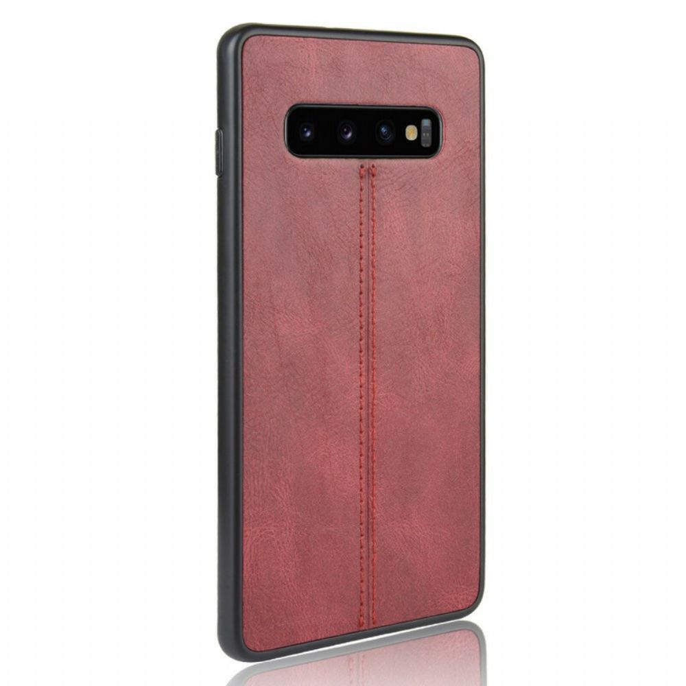 Handyhülle Für Samsung Galaxy S10 Plus Nähte Lederoptik