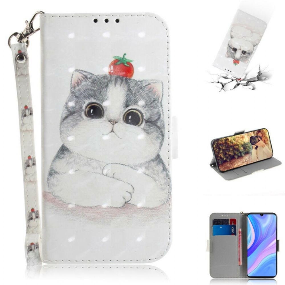 Flip Case Für Huawei P Smart S Mit Kordel Tomate Auf Der Tangakatze