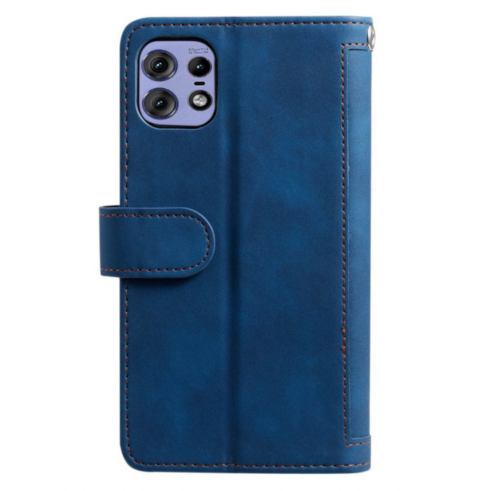 Lederhüllen Motorola Edge 50 Pro 9 Kartenhalter Und Reißverschlusstasche
