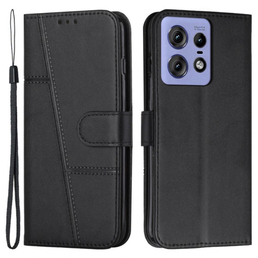 Lederhüllen Motorola Edge 50 Pro Riemchen Im Business-stil