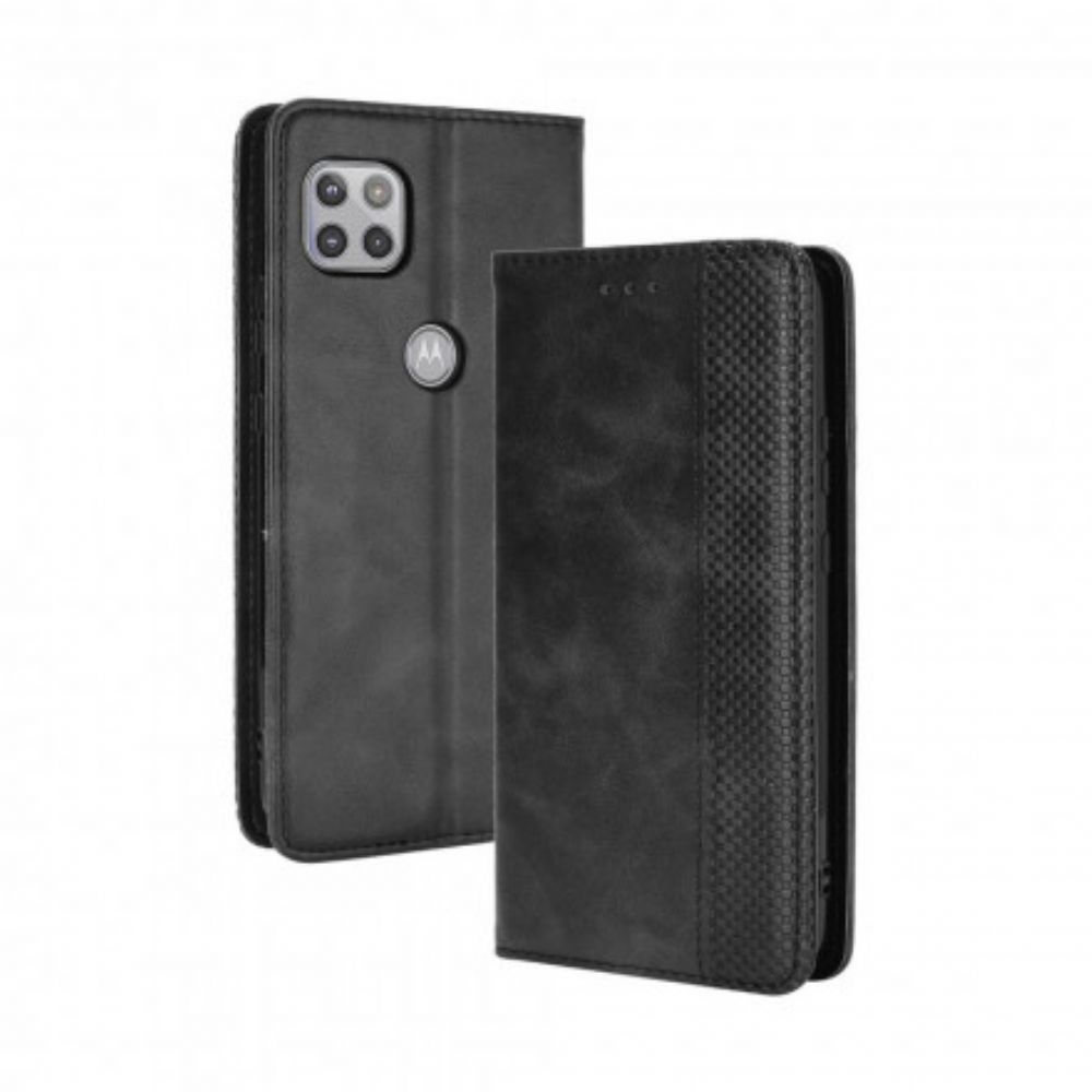 Schutzhülle Für Moto G 5G Flip Case Stilisierter Vintage-ledereffekt