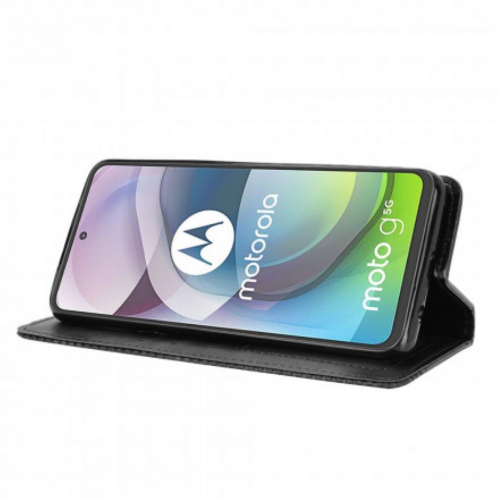 Schutzhülle Für Moto G 5G Flip Case Stilisierter Vintage-ledereffekt