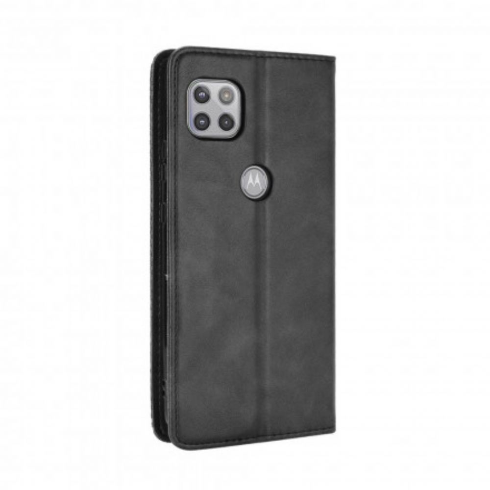 Schutzhülle Für Moto G 5G Flip Case Stilisierter Vintage-ledereffekt