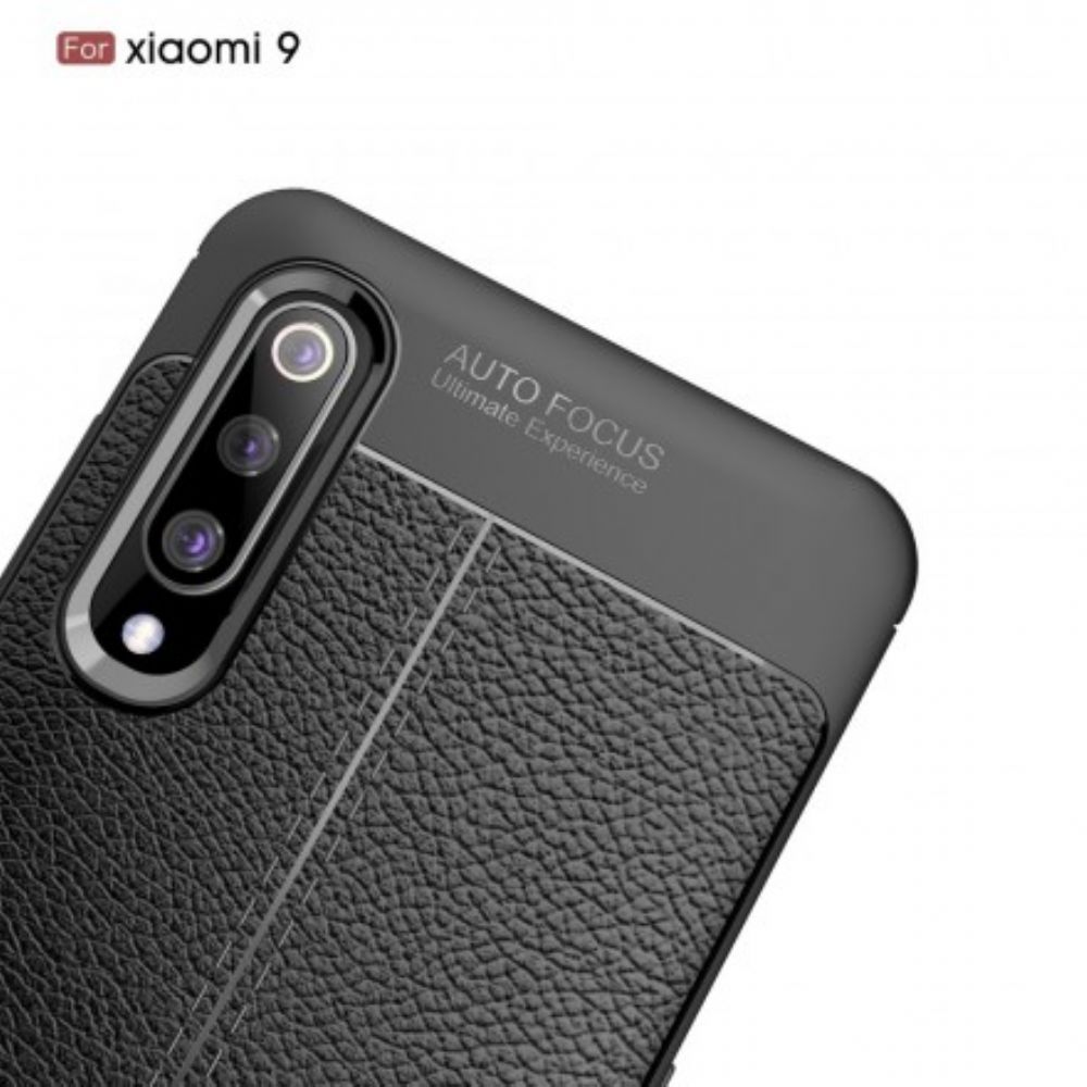 Hülle Für Xiaomi Mi 9 Doppellinie Litschi-leder-effekt