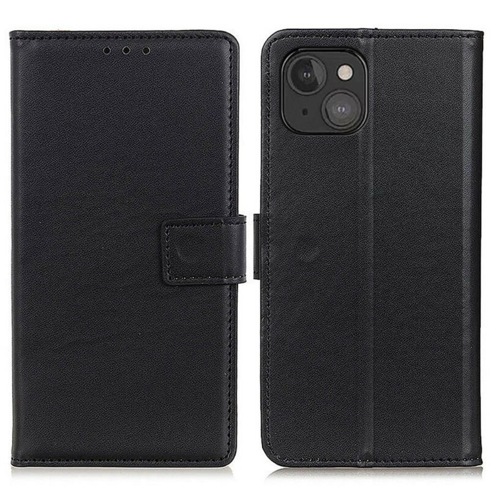 Flip Case Für iPhone 13 Mini Einfacher Ledereffekt