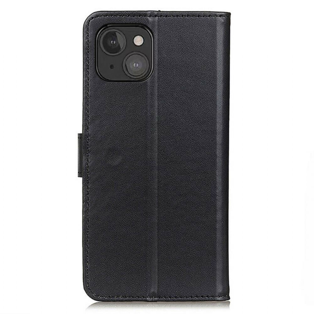 Flip Case Für iPhone 13 Mini Einfacher Ledereffekt