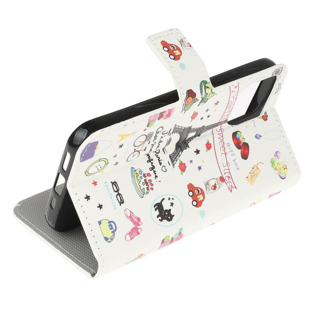 Flip Case Für iPhone 13 Mini Ich Liebe Paris