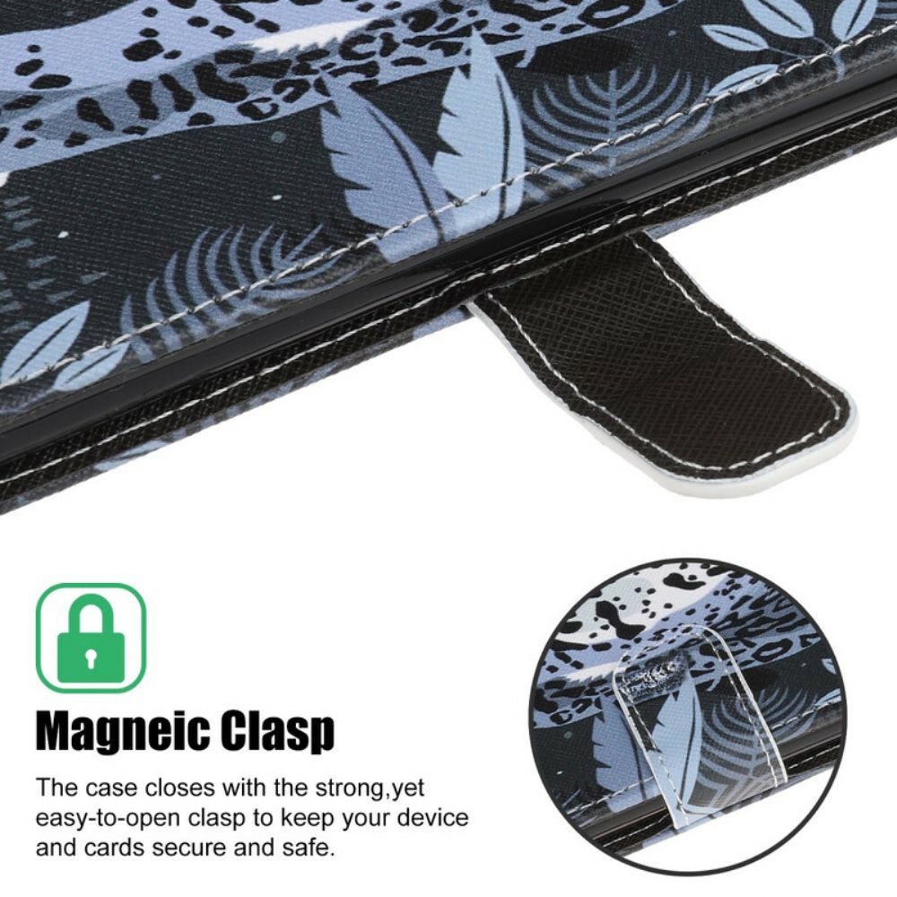 Flip Case Für iPhone 13 Mini Mit Kordel Tanga Leopard