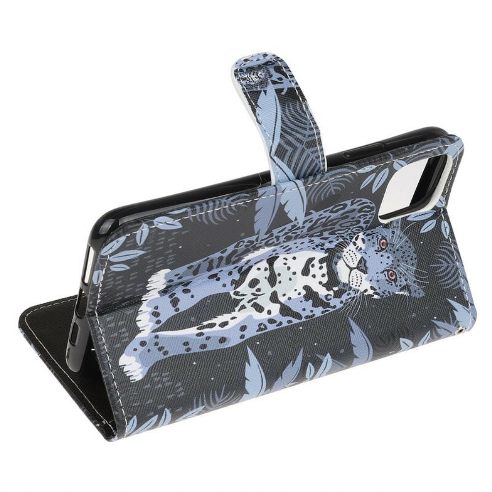 Flip Case Für iPhone 13 Mini Mit Kordel Tanga Leopard