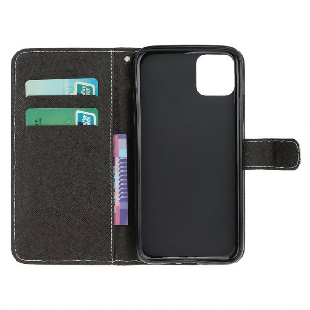 Flip Case Für iPhone 13 Mini Mit Kordel Tanga Leopard