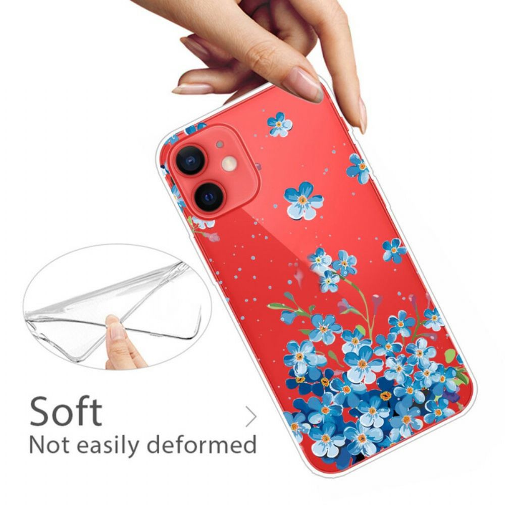 Handyhülle Für iPhone 13 Mini Blauer Blumenstrauß