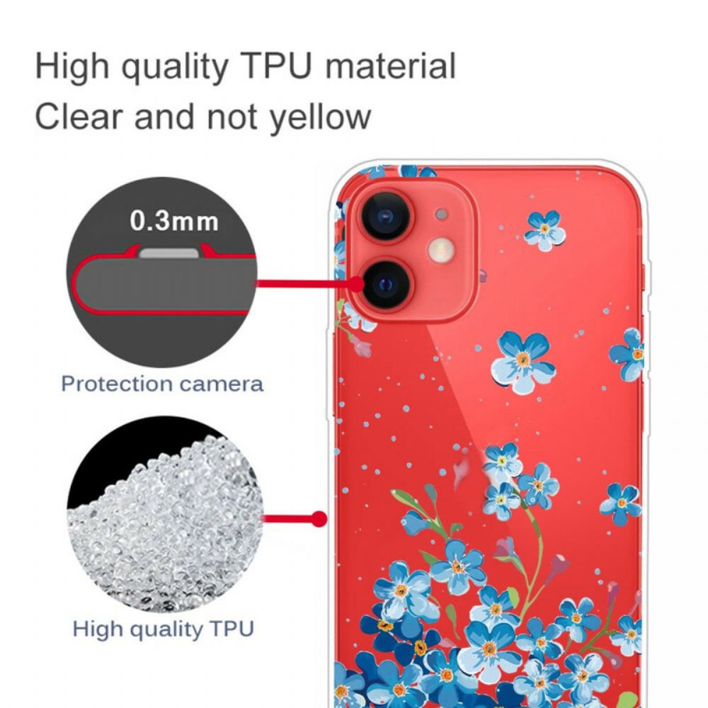 Handyhülle Für iPhone 13 Mini Blauer Blumenstrauß