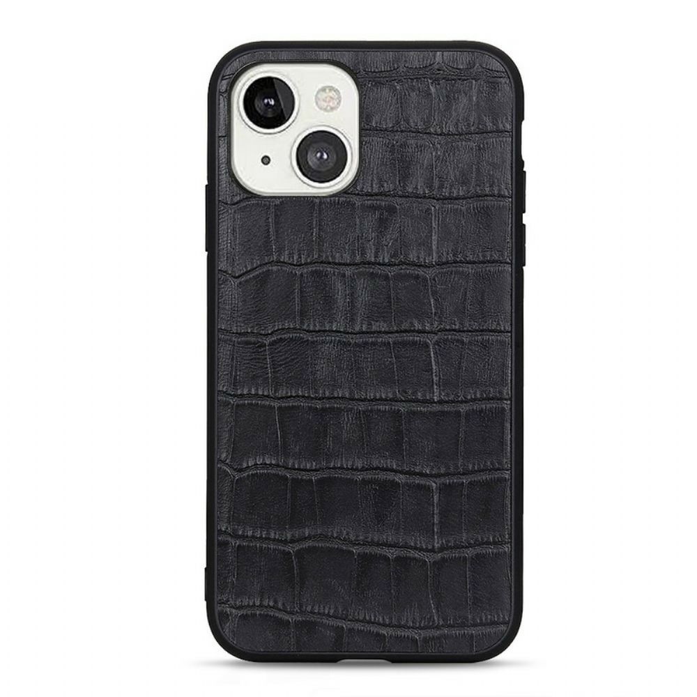 Handyhülle Für iPhone 13 Mini Echtes Leder Mit Krokoprägung