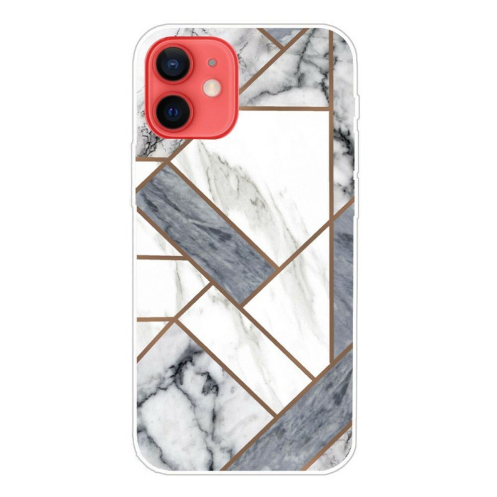 Hülle Für iPhone 13 Mini Abgelehnter Geometrischer Marmor