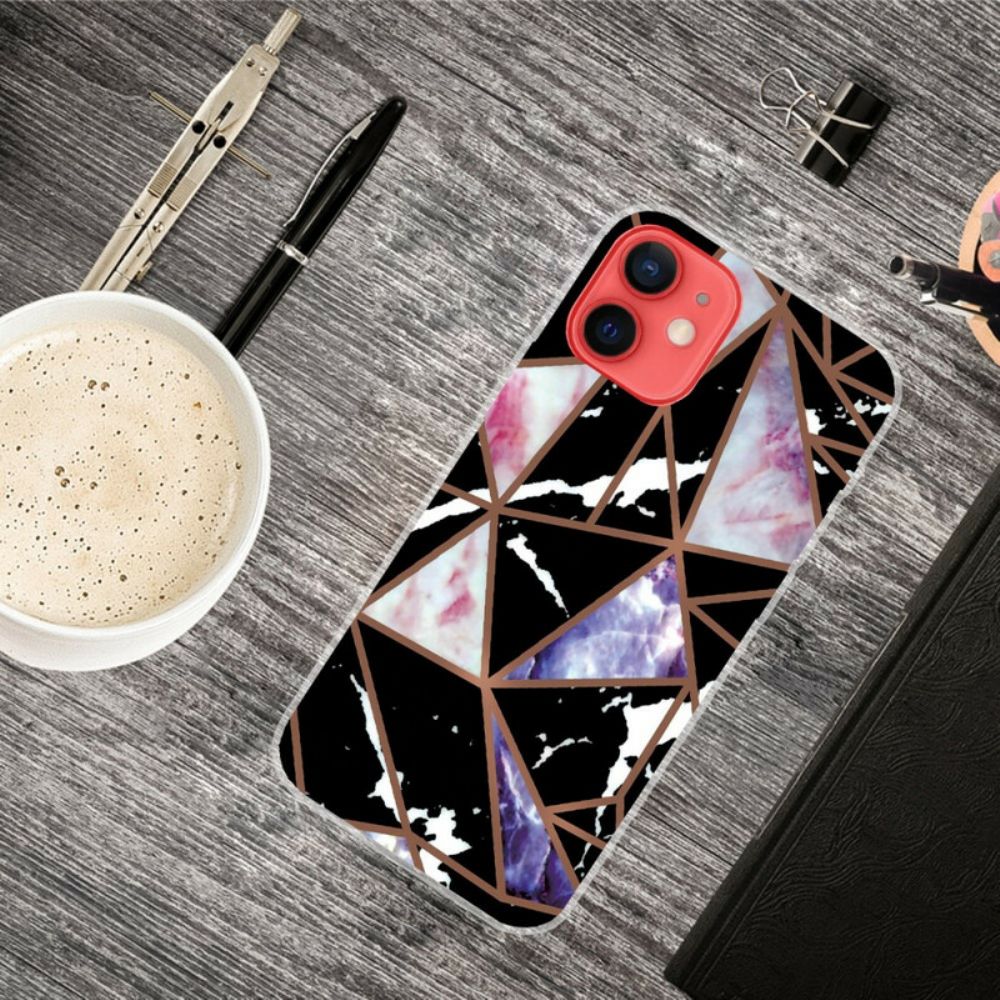 Hülle Für iPhone 13 Mini Abgelehnter Geometrischer Marmor