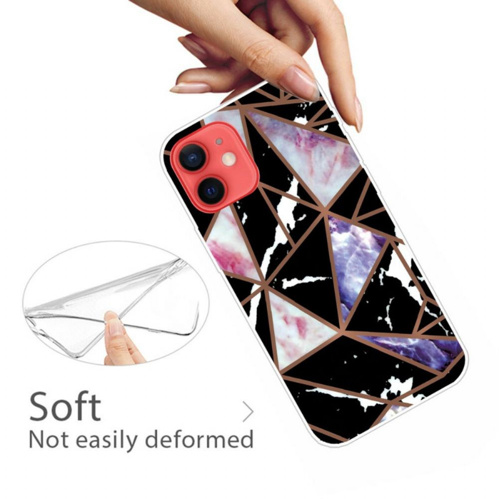 Hülle Für iPhone 13 Mini Abgelehnter Geometrischer Marmor