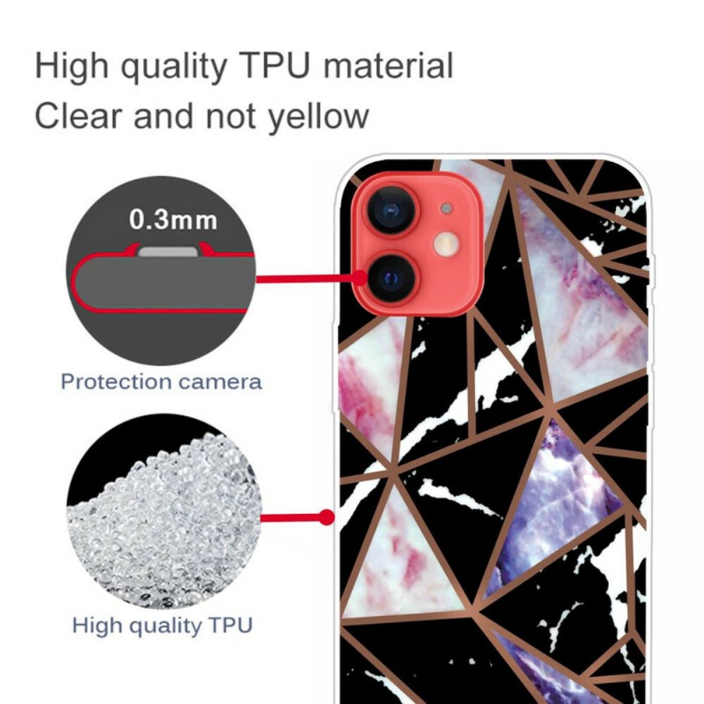 Hülle Für iPhone 13 Mini Abgelehnter Geometrischer Marmor