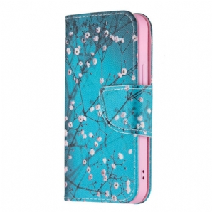 Lederhüllen Für iPhone 13 Mini Blühender Zweig