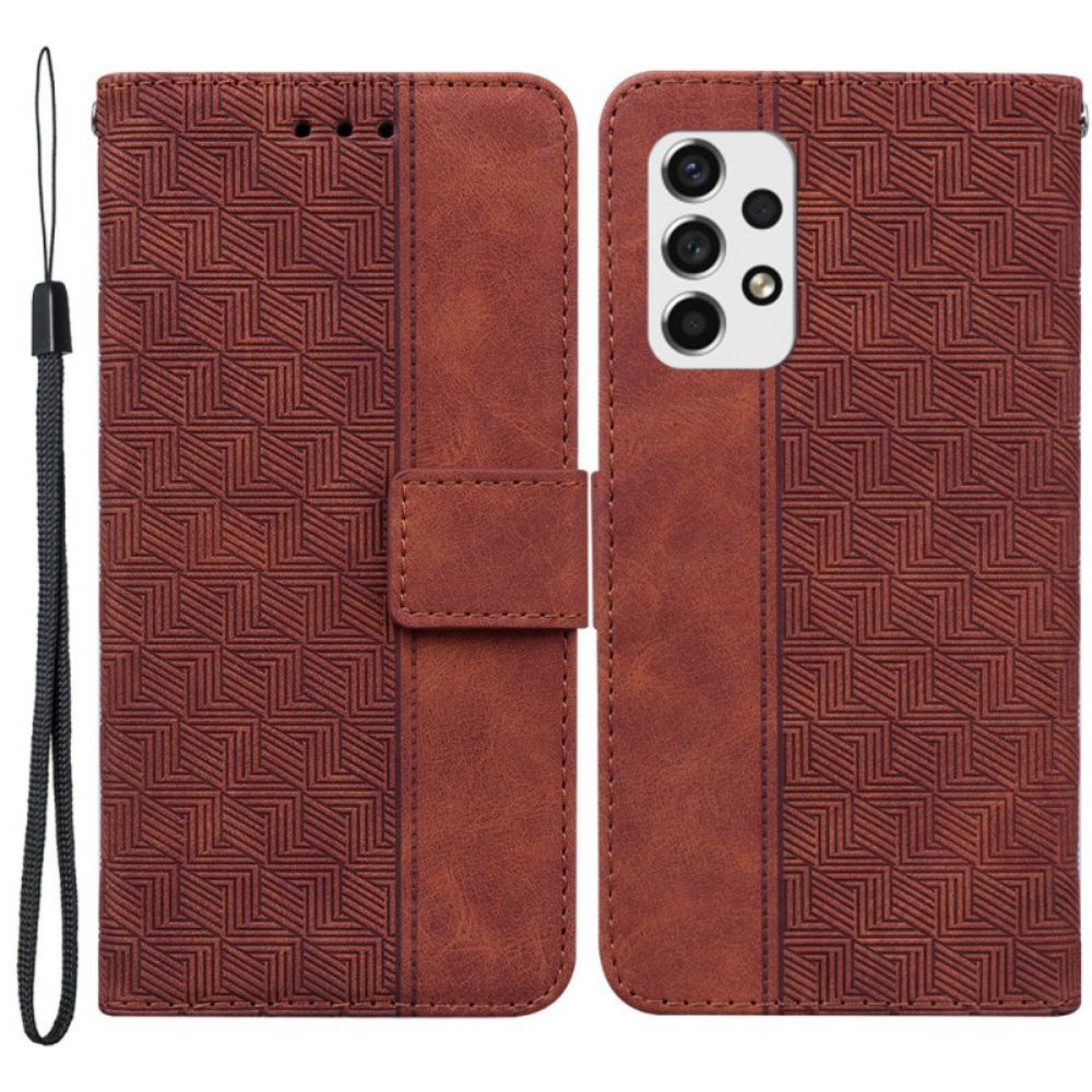 Flip Case Für Samsung Galaxy A33 5G Bedruckt Mit Lanyard
