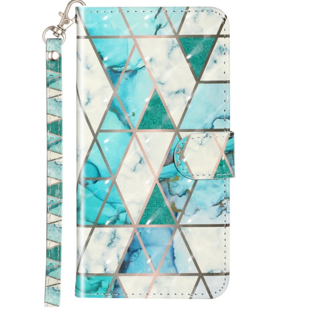 Flip Case Für Samsung Galaxy A33 5G Mit Kordel Marmorband