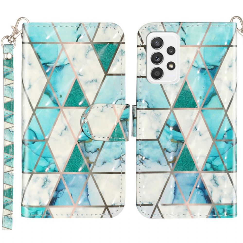 Flip Case Für Samsung Galaxy A33 5G Mit Kordel Marmorband