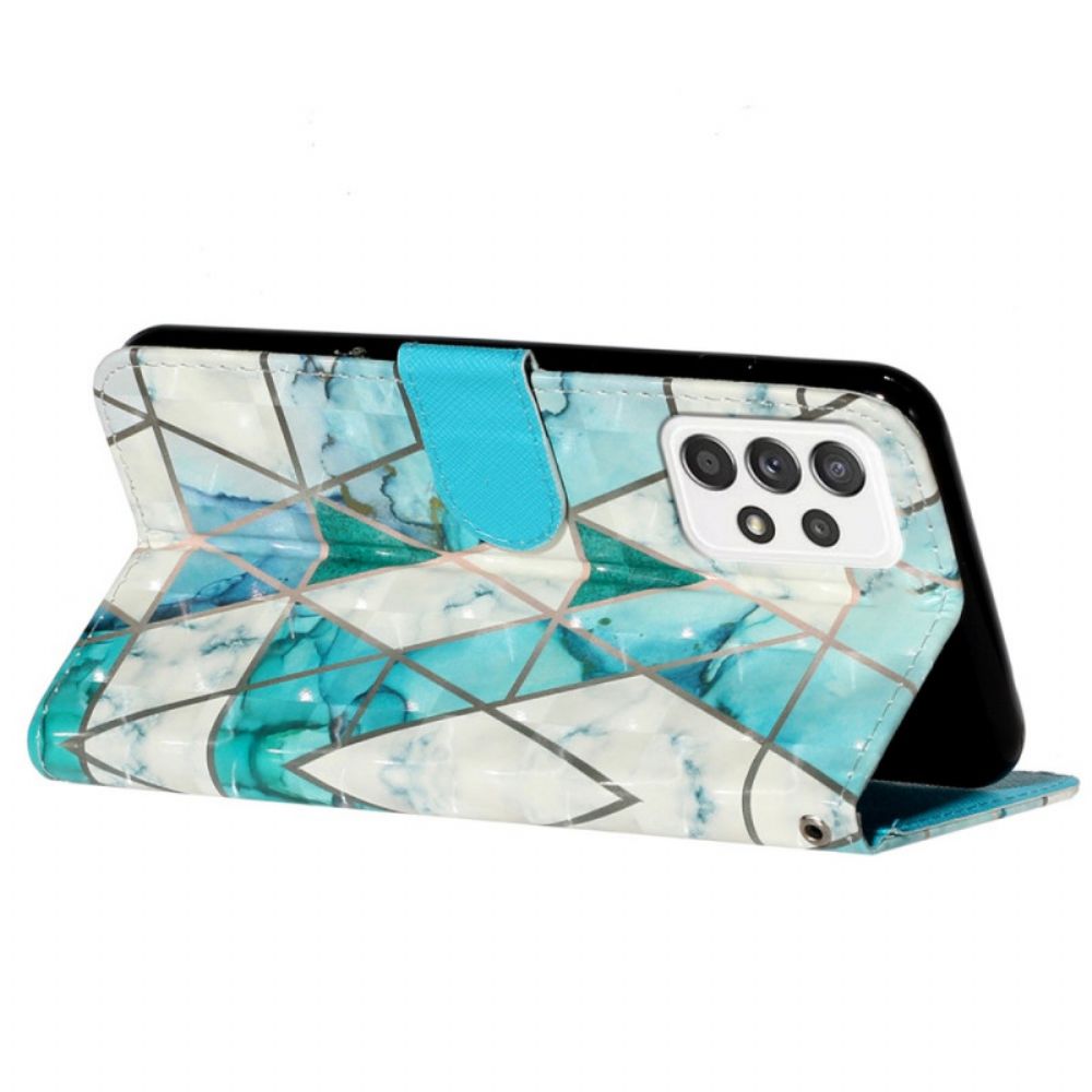 Flip Case Für Samsung Galaxy A33 5G Mit Kordel Marmorband