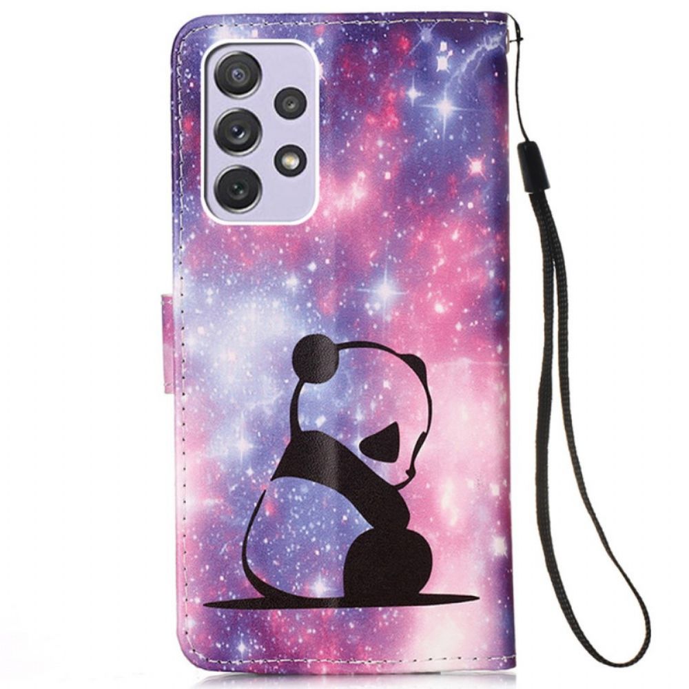 Flip Case Für Samsung Galaxy A33 5G Panda-galaxie