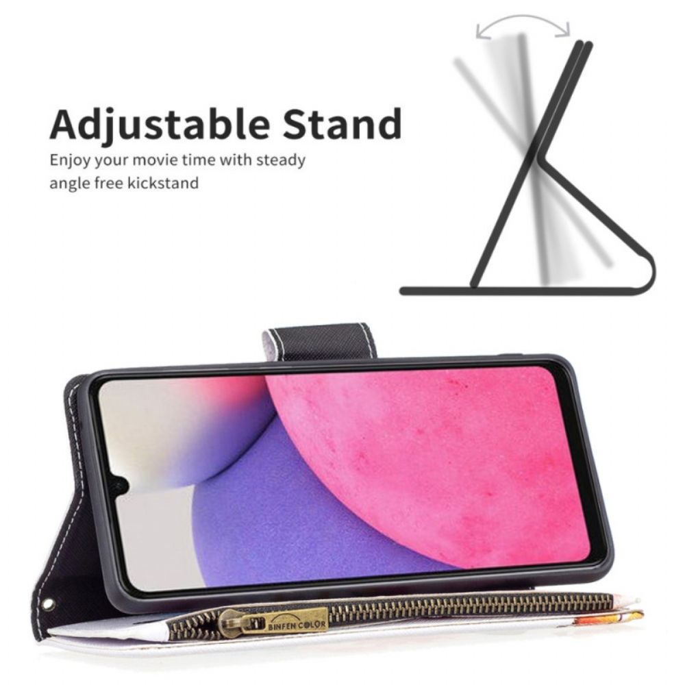 Flip Case Für Samsung Galaxy A33 5G Schmetterlingstasche Mit Reißverschluss