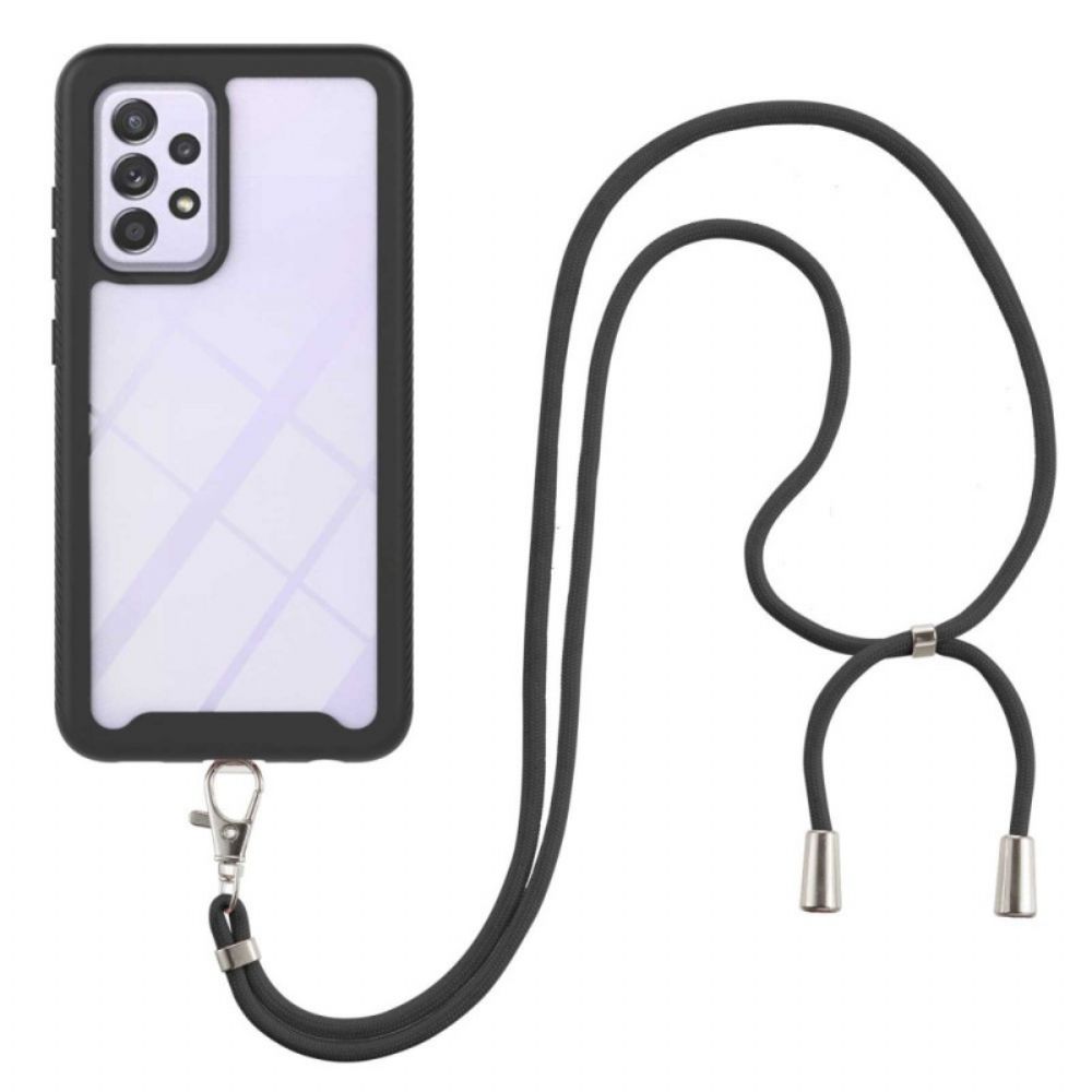 Handyhülle Für Samsung Galaxy A33 5G Transparent Mit Farbiger Kordel